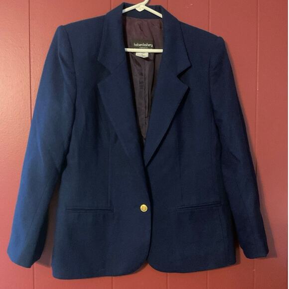 Haberdashery Size 10 Wool Blend Blazer Navy Blue - Picture 12 of 12